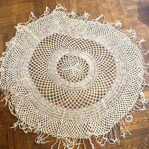 Crocheted table cloth/sofa cover